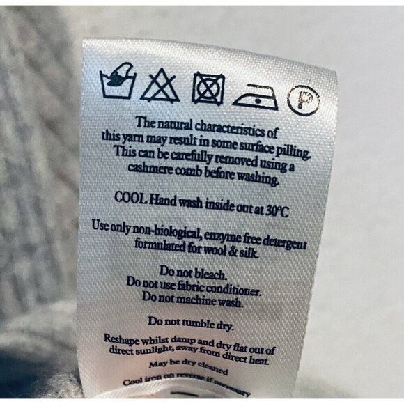 Pure Collection Sweater Vest Womens Large Gray Ribbed Cashmere Hi Low Hem V Neck - Picture 7 of 8